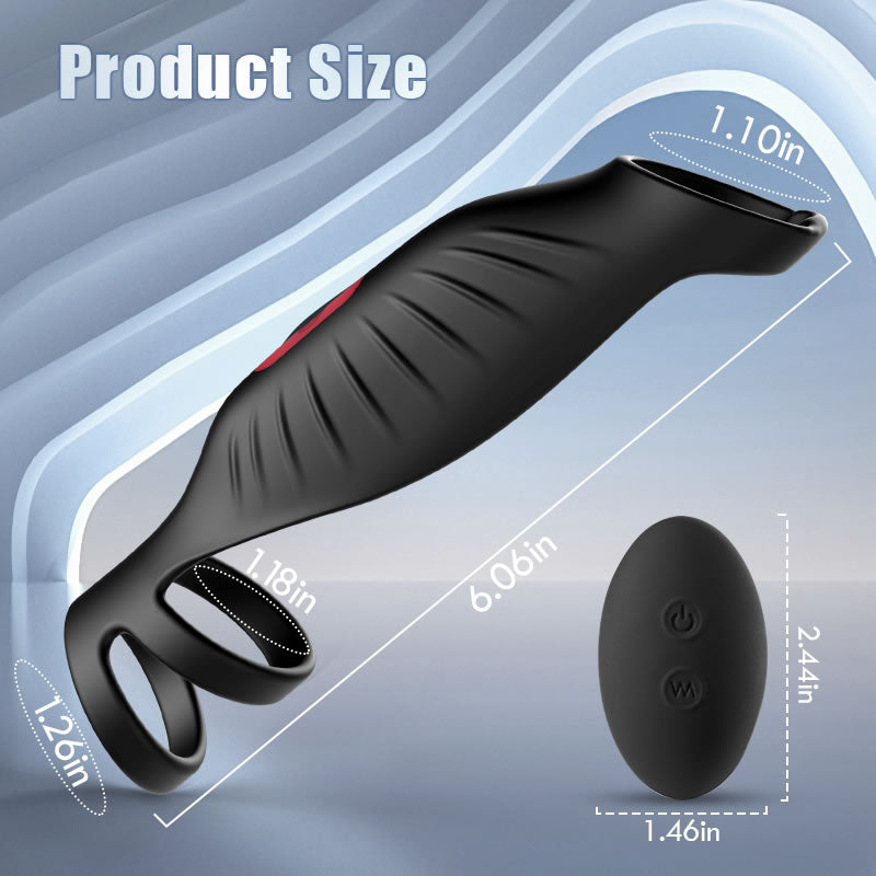 Acmejoy- Skyhawk 10 Vibrations Penis Ring for Couple and SemenSentry Vibrating 2 IN 1 Cock Ring Set