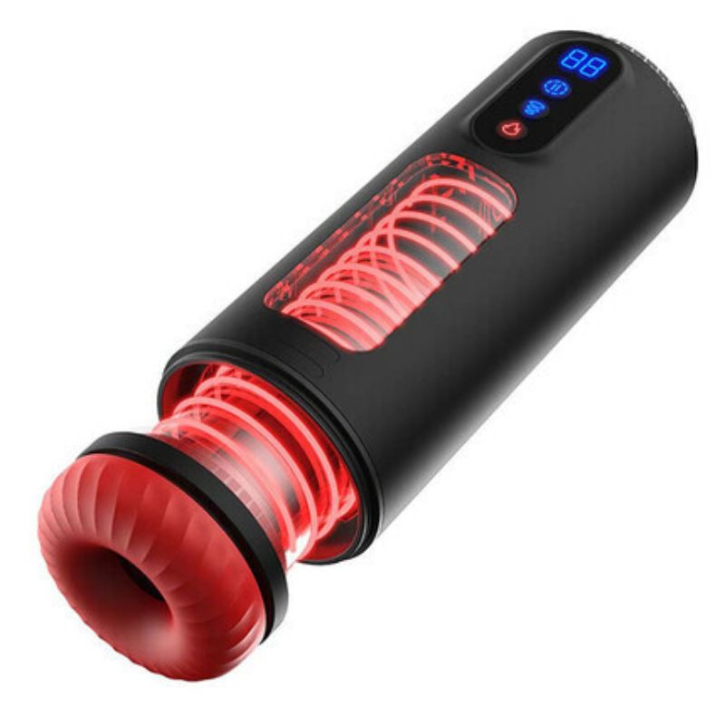 Acmejoy - 9 Telescopic Vibration Sucking Heated Aircraft Male Stroker