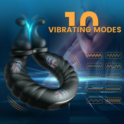 Bunny Boy-Separable Rabbit Rocker 10 Vibrating Cock Ring for Couple Play