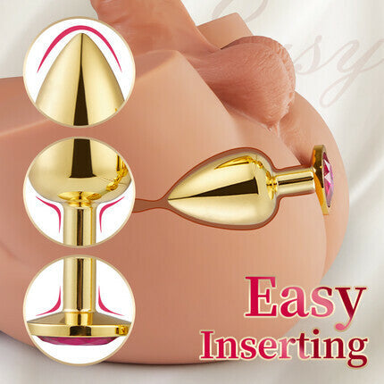 Acmejoy 3 Pieces Gold Butt Plug