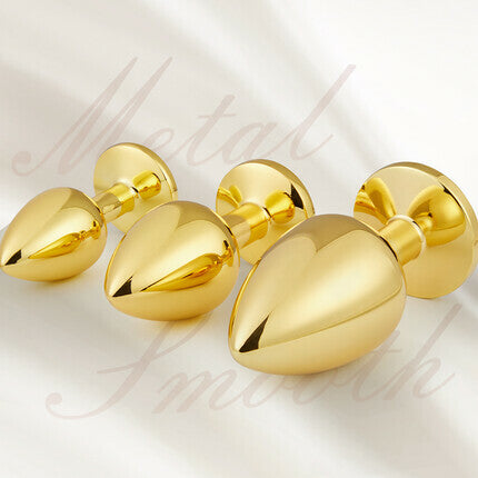 Acmejoy 3 Pieces Gold Butt Plug