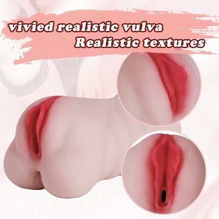 AcmeJoy 10 Vibrations 3D Realistic Textured Pocket Pussy and Tight Anus Sex Stroker