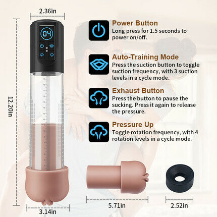 AcmeJoy 3-in-1 Design 3 Vacuum Suction Automatic Suction Penis Pump