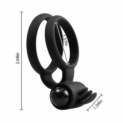 Acmejoy Vibrating Battery-Powered Cock Ring for Clitoris & Testicles Stimulation Lasting Stronger Vibrator