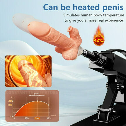 Acmejoy - Automatic Heating Swinging Vibrating Sex Machine with Dildo 14.6 Inch