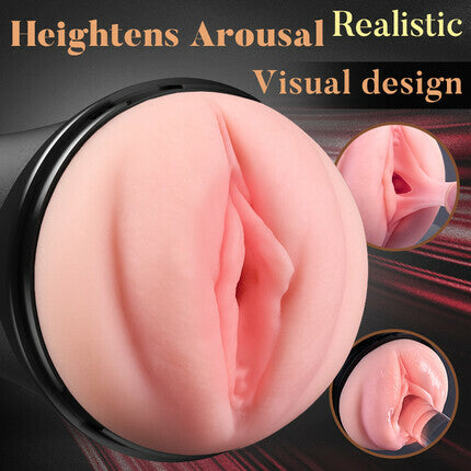 Pressure Palm - 10 Vibrations Realistic Labia Vaginal Pressure IPX7 Waterproof Electric Masturbator Stroker