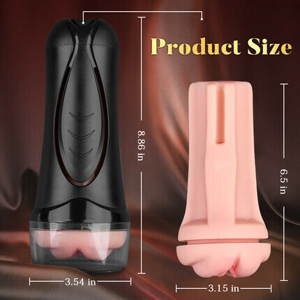 Pressure Palm - 10 Vibrations Realistic Labia Vaginal Pressure IPX7 Waterproof Electric Masturbator Stroker