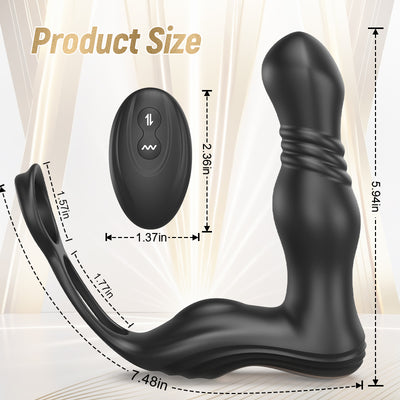 Ariel - 7 Rotation Suction Vacuum Pumps Stroker and THOR - Thrusting Vibrating Prostate Massager Set