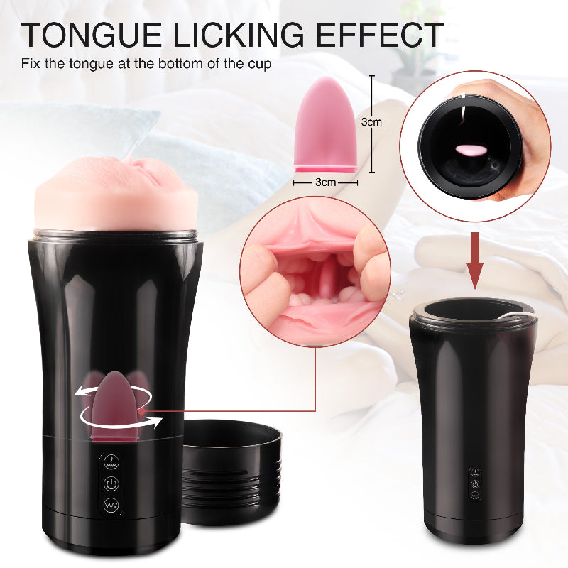 Acmejoy - James Classic 10 Tongue Licking 10 Vibrating Male Stroker