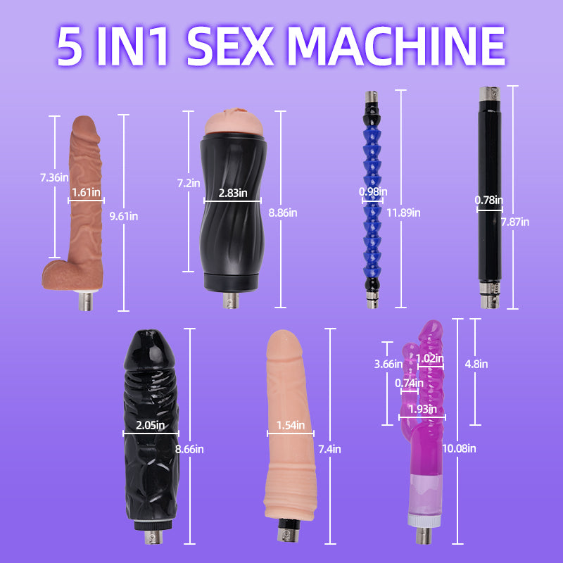 Acmejoy - Iron Titan 400 Strokes/Mins 5 IN 1 Accessories Dildo Sex Masturbation Machine