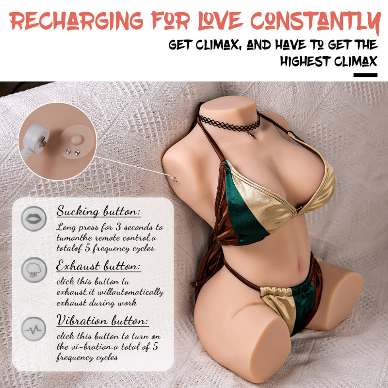 Acmejoy - Jessie 15.14lbs Sucking Vibrating Sex Torso love doll